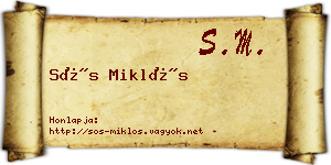 Sós Miklós névjegykártya