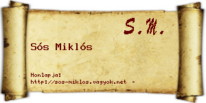 Sós Miklós névjegykártya