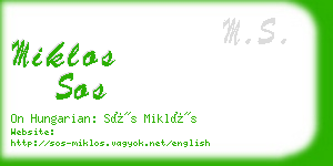 miklos sos business card